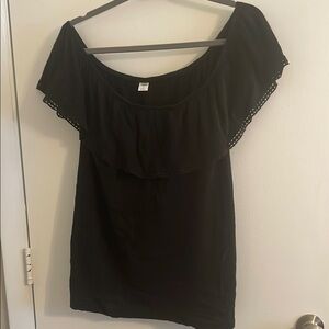 Old Navy Black Ruffled Off-Shoulder Blouse